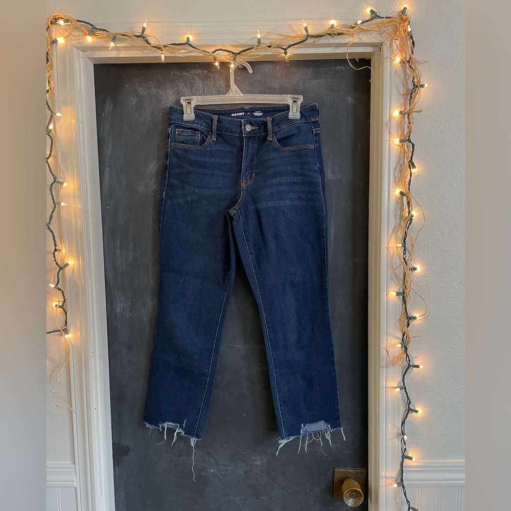 Old Navy Power Slim Straight, Crop Jeans Pants, Size 4
